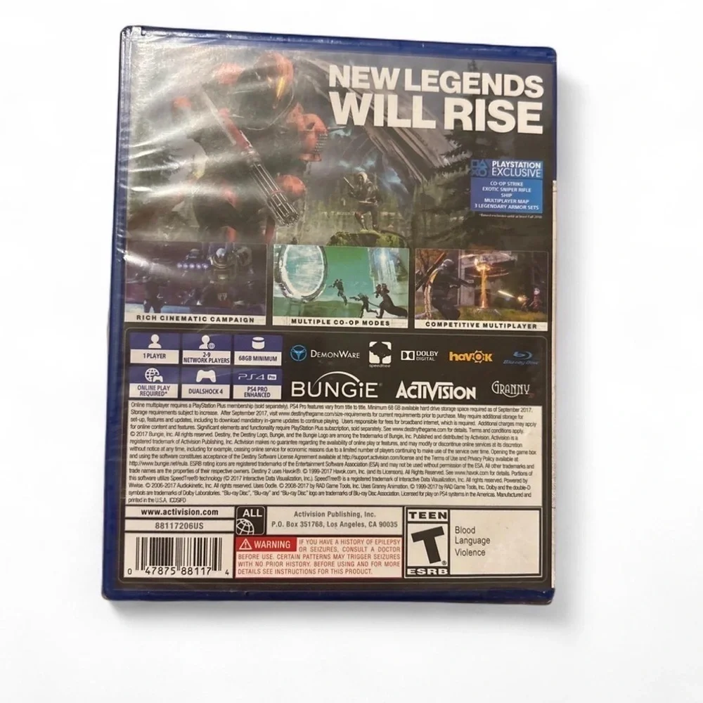 Destiny 2 PS4 PlayStation 4 Sealed New Legends Will Rise Bungie  (see Photo)